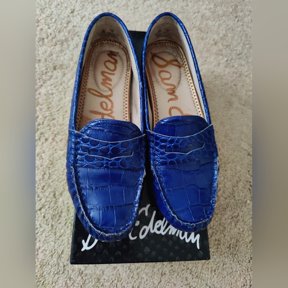 Sam Edelman Filly Royal Blue Leather Loafers